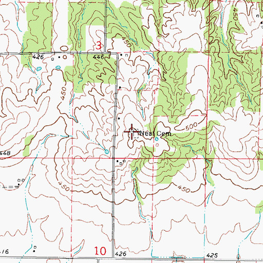 Topographic Map of Neal Cemetery, IL