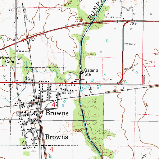 Topographic Map of Negro Creek, IL