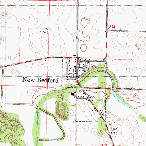 Topographic Map of New Bedford, IL