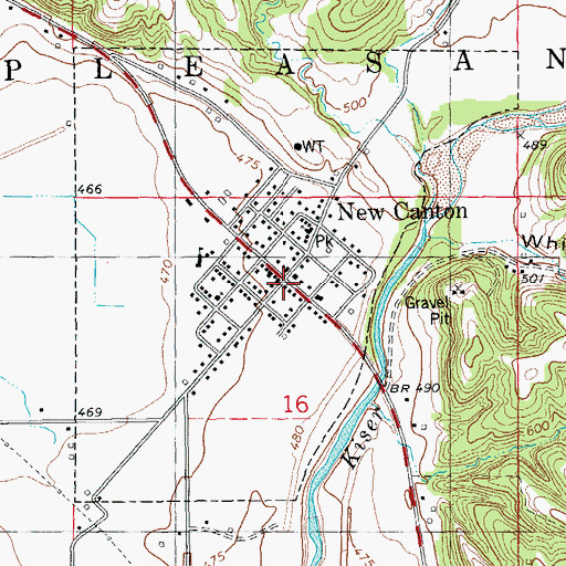 Topographic Map of New Canton, IL