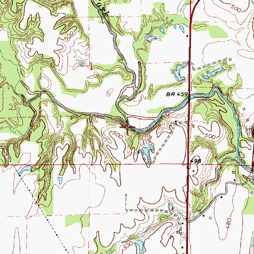 Topographic Map of North Fork Raccoon Creek, IL
