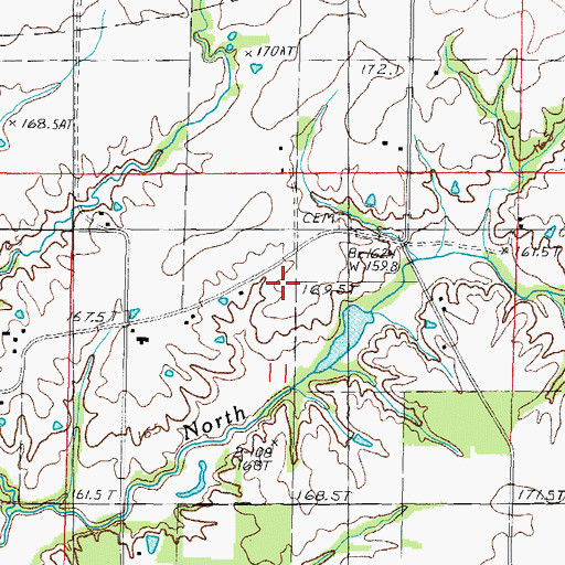 Topographic Map of North Fork School (historical), IL