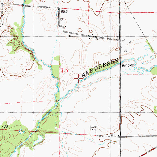 Topographic Map of North Henderson Creek, IL