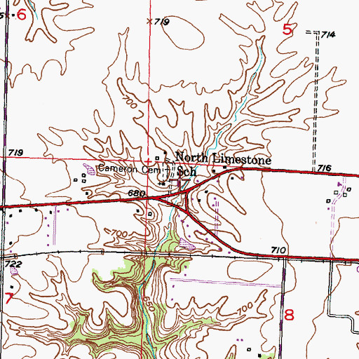 Topographic Map of North Limestone School, IL