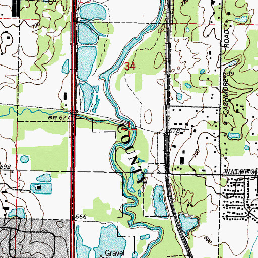 Topographic Map of North Mill Creek, IL