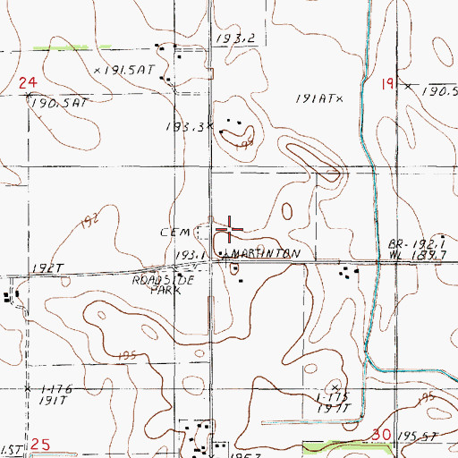 Topographic Map of Old Burg School (historical), IL