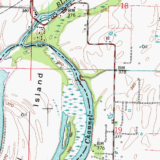 Topographic Map of Old Channel, IL