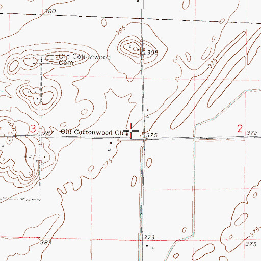 Topographic Map of Old Cottonwood Church, IL