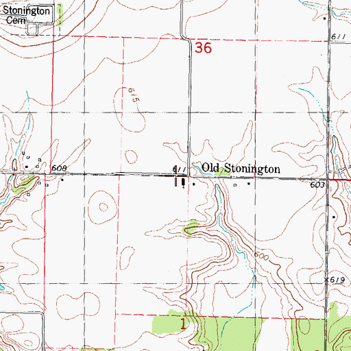 Topographic Map of Old Stonington Church, IL