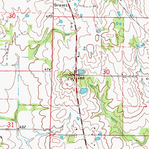 Topographic Map of Olive Congregational Christian Church, IL