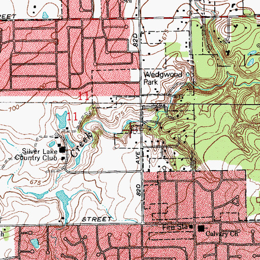 Topographic Map of Orland Park Cemetery, IL