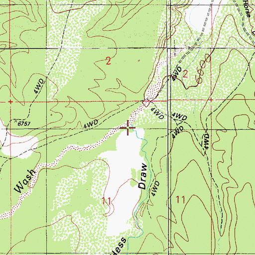 Topographic Map of Blevins Ranch, AZ