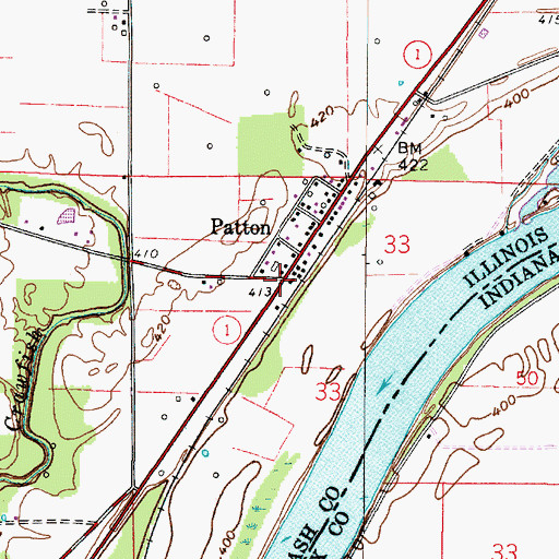 Topographic Map of Patton, IL