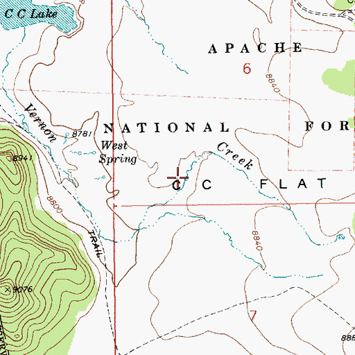 Topographic Map of CC Flat Tank, AZ