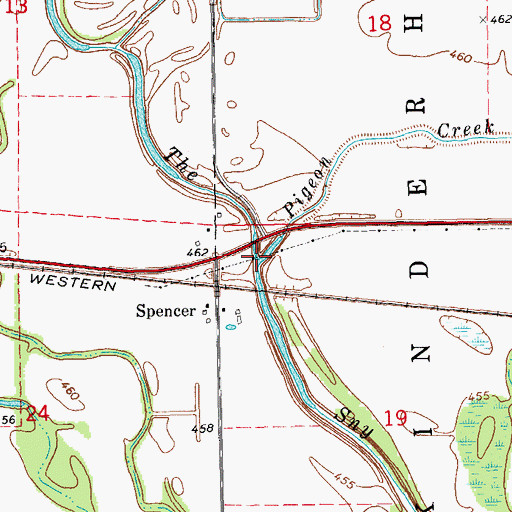 Topographic Map of Pigeon Creek, IL