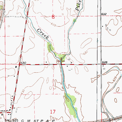 Topographic Map of Pike Creek, IL