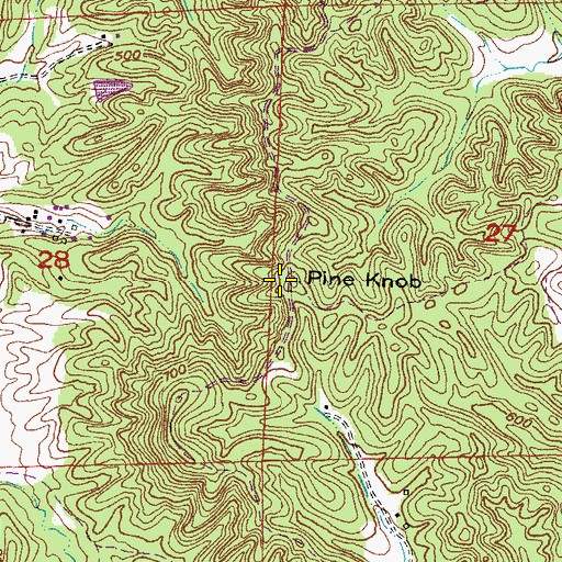 Topographic Map of Pine Knob, IL