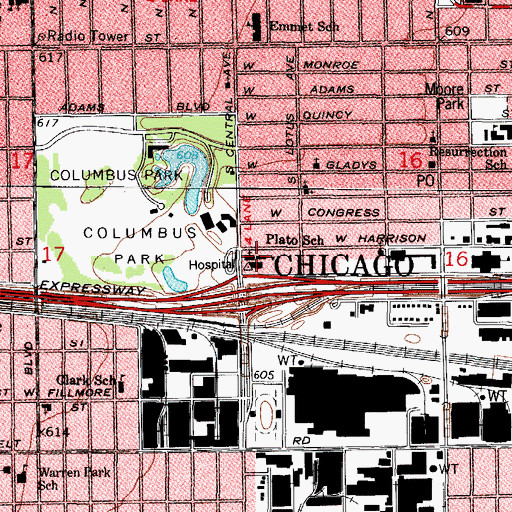 Topographic Map of Plato School, IL