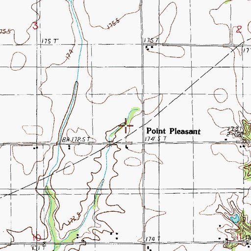 Topographic Map of Pleasant Point School (historical), IL