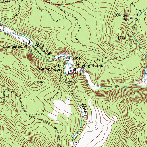 Topographic Map of Ditch Campground, AZ