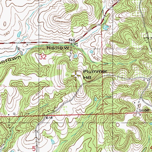Topographic Map of Plummer Hill, IL