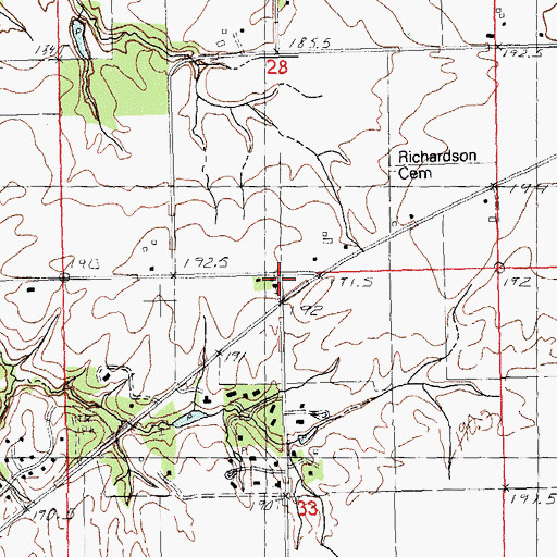 Topographic Map of Point School (historical), IL