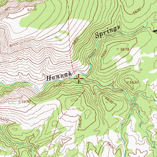 Topographic Map of Hannah Canyon Springs, AZ