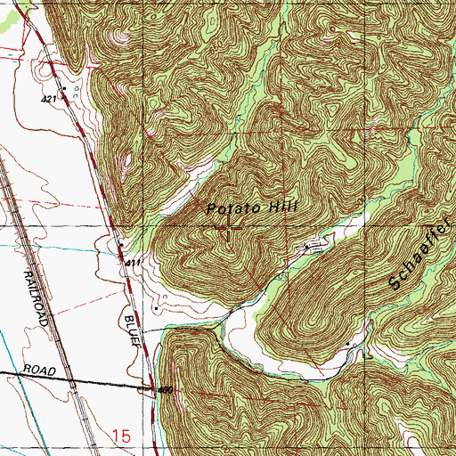 Topographic Map of Potato Hill, IL