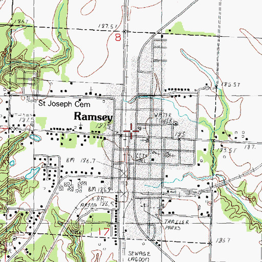 Topographic Map of Ramsey, IL