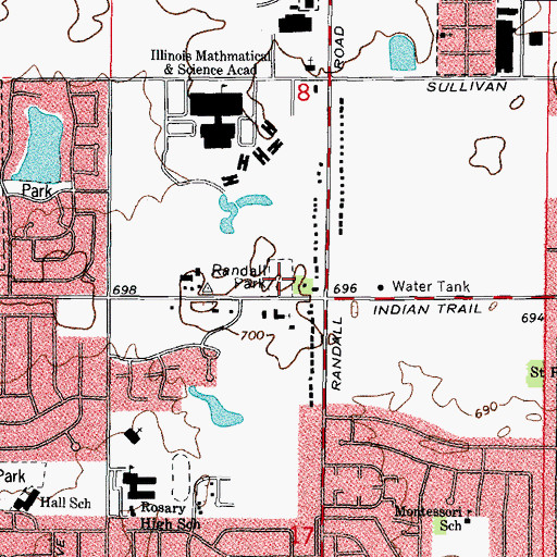 Topographic Map of Randall Park, IL