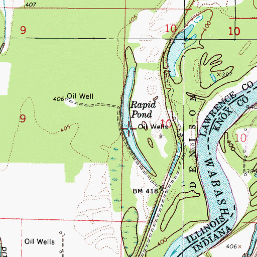 Topographic Map of Rapid Pond, IL