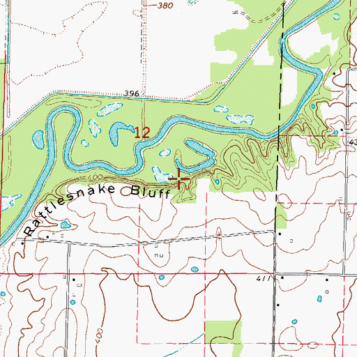 Topographic Map of Rattlesnake Bluff, IL