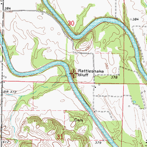 Topographic Map of Rattlesnake Bluff, IL