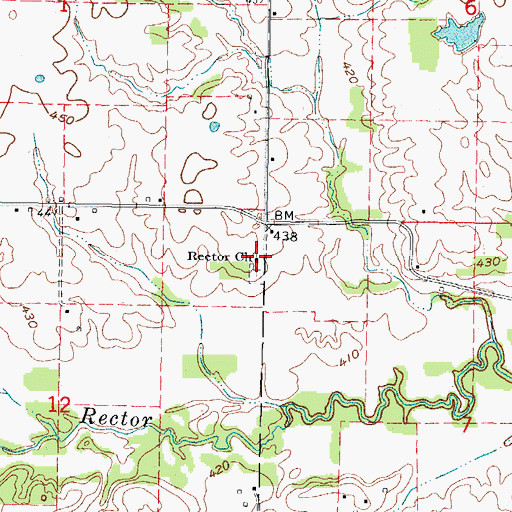 Topographic Map of Rector Church, IL