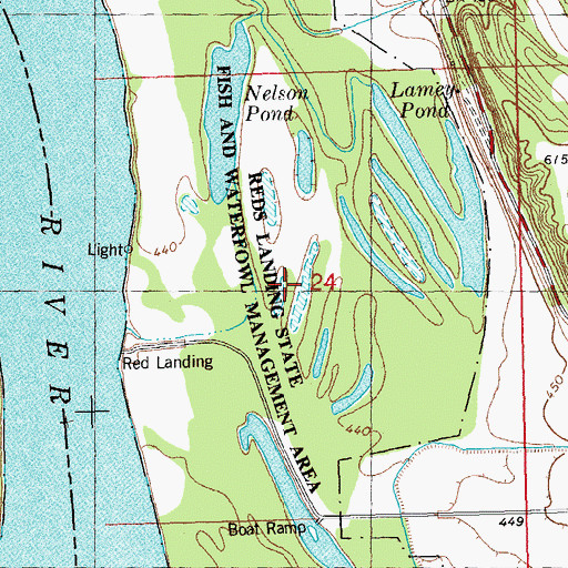 Topographic Map of Reds Landing State Fish and Waterfowl Manage, IL