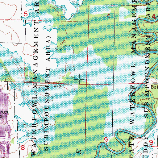 Topographic Map of Rend Lake State Waterfowl Management Area, IL