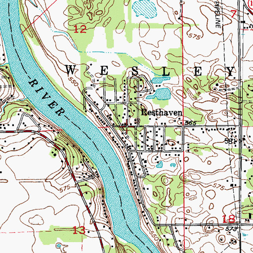 Topographic Map of Resthaven, IL