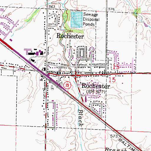 Topographic Map of Rochester, IL