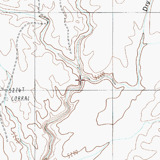 Topographic Map of Dry Wash, AZ