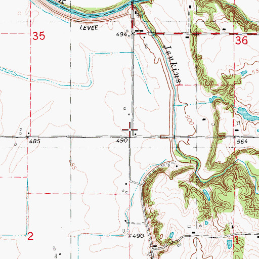 Topographic Map of Ruddell School (historical), IL