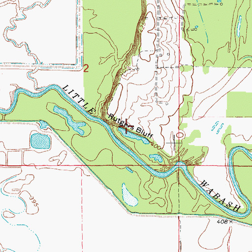 Topographic Map of Rutgers Bluff, IL