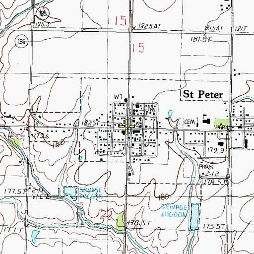 Topographic Map of Saint Peter, IL
