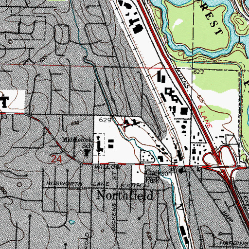 Topographic Map of Saint Philip School, IL