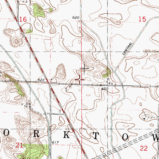 Topographic Map of Sanders School (historical), IL