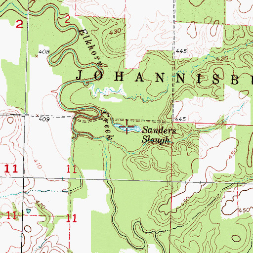 Topographic Map of Sanders Slough, IL