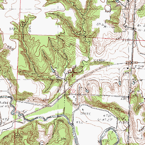 Topographic Map of Sandler Spur (historical), IL