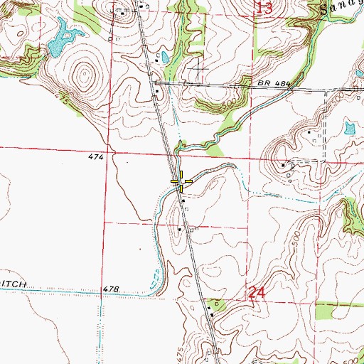 Topographic Map of Sandy Run, IL
