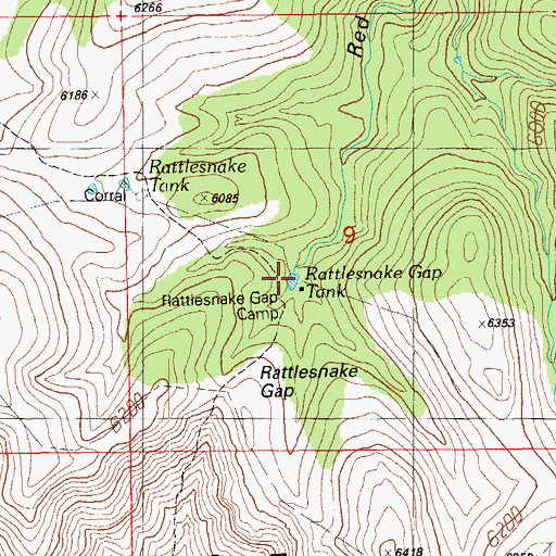 Topographic Map of Rattlesnake Gap Tank, AZ
