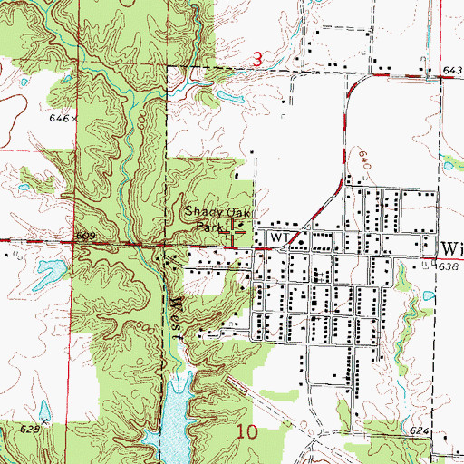 Topographic Map of Shady Oak Park, IL