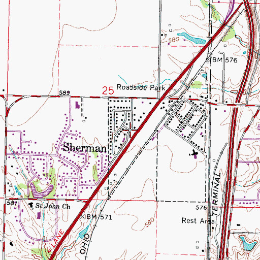 Topographic Map of Sherman, IL
